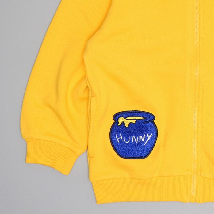 【ベビードール】プー キャラクターサガラワッペンジップパーカー 0912K / ベビーサイズ キッズ トップス 長袖 パーカー 羽織り なりきれる 仮装 コスプレ