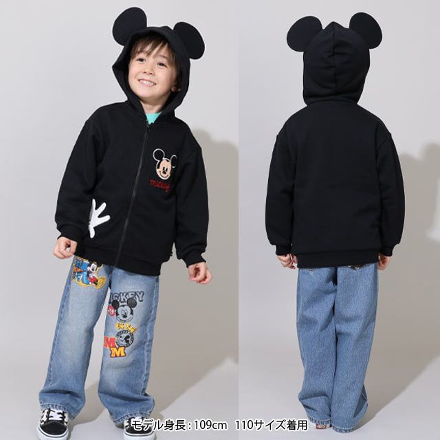 【ベビードール】プー キャラクターサガラワッペンジップパーカー 0912K / ベビーサイズ キッズ トップス 長袖 パーカー 羽織り なりきれる 仮装 コスプレ