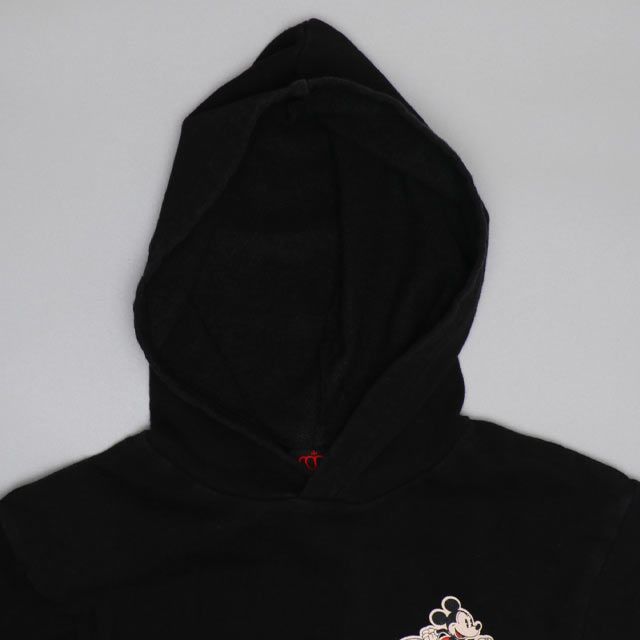 【ベビードール】ミッキー 親子お揃い ブリーチパーカー 0914K / ベビーサイズ キッズ リンクコーデ ペアルック 親子コーデ トップス 長袖 フーディー プルオーバー スウェット グランジテイスト 春秋冬