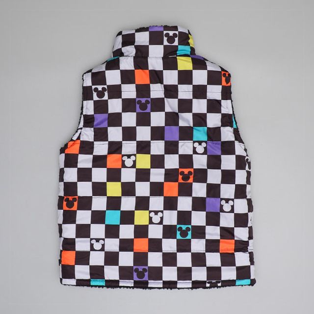 【ベビードール】ミッキー リバーシブル中綿ベスト 0915K / ベビーサイズ キッズ トップス アウター ノースリーブ あったか ボア素材 カラフル 2WAY 防寒