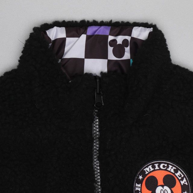 【ベビードール】ミッキー リバーシブル中綿ベスト 0915K / ベビーサイズ キッズ トップス アウター ノースリーブ あったか ボア素材 カラフル 2WAY 防寒