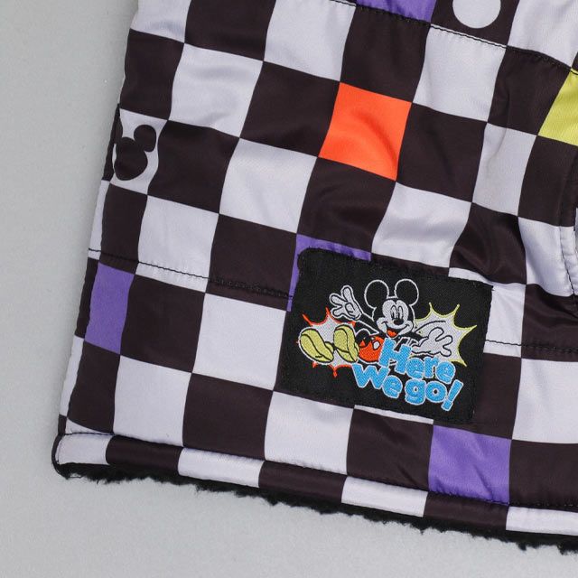 【ベビードール】ミッキー リバーシブル中綿ベスト 0915K / ベビーサイズ キッズ トップス アウター ノースリーブ あったか ボア素材 カラフル 2WAY 防寒