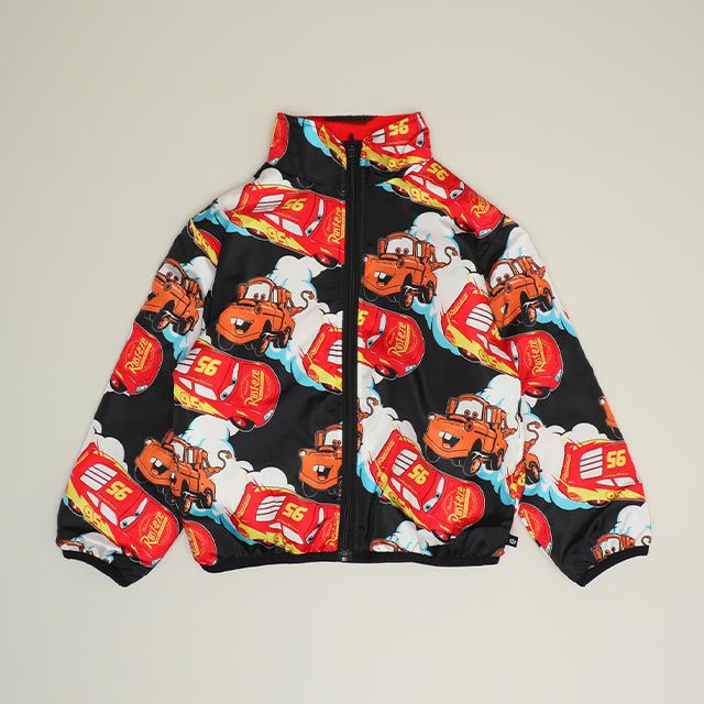 【ベビードール】カーズ リバーシブルアウター 0988K / ベビーサイズ キッズ トップス 長袖 アウター 上着 羽織り ジャケット ブルゾン 中綿 フリース 2Way マックィーン メーター