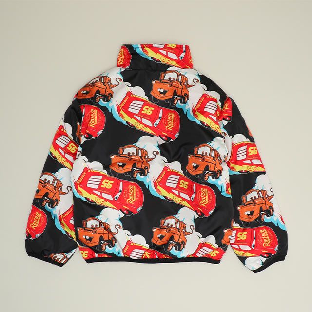 【ベビードール】カーズ リバーシブルアウター 0988K / ベビーサイズ キッズ トップス 長袖 アウター 上着 羽織り ジャケット ブルゾン 中綿 フリース 2Way マックィーン メーター