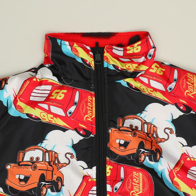 【ベビードール】カーズ リバーシブルアウター 0988K / ベビーサイズ キッズ トップス 長袖 アウター 上着 羽織り ジャケット ブルゾン 中綿 フリース 2Way マックィーン メーター