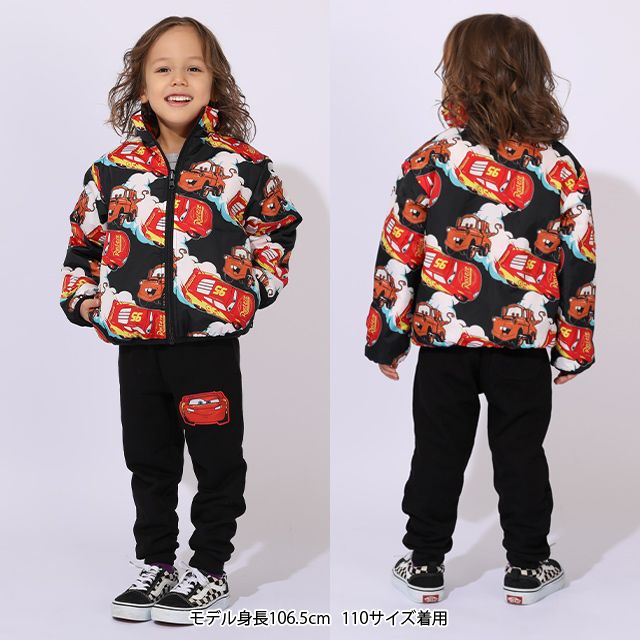 【ベビードール】カーズ リバーシブルアウター 0988K / ベビーサイズ キッズ トップス 長袖 アウター 上着 羽織り ジャケット ブルゾン 中綿 フリース 2Way マックィーン メーター