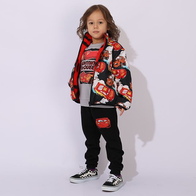 【ベビードール】カーズ リバーシブルアウター 0988K / ベビーサイズ キッズ トップス 長袖 アウター 上着 羽織り ジャケット ブルゾン 中綿 フリース 2Way マックィーン メーター