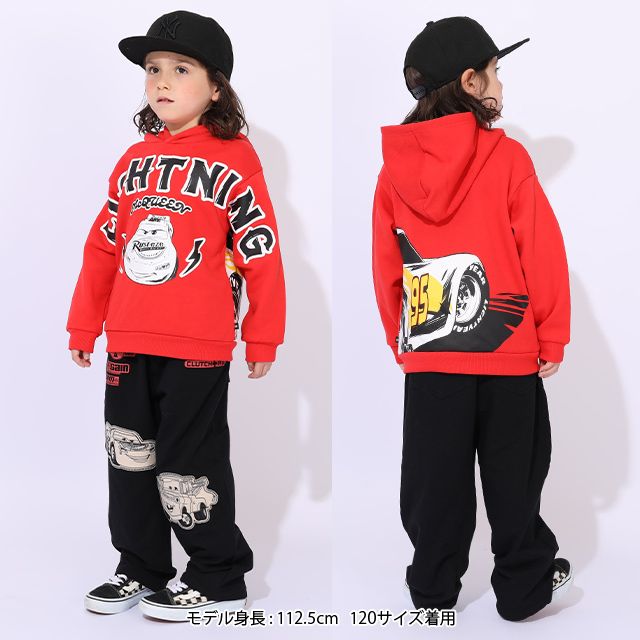 【ベビードール】カーズ 親子お揃い 裏起毛パーカー 0990K / ベビーサイズ キッズ トップス 長袖 プルオーバー フーディ 裏起毛 防寒 あったか リンクコーデ ペアルック 親子コーデ