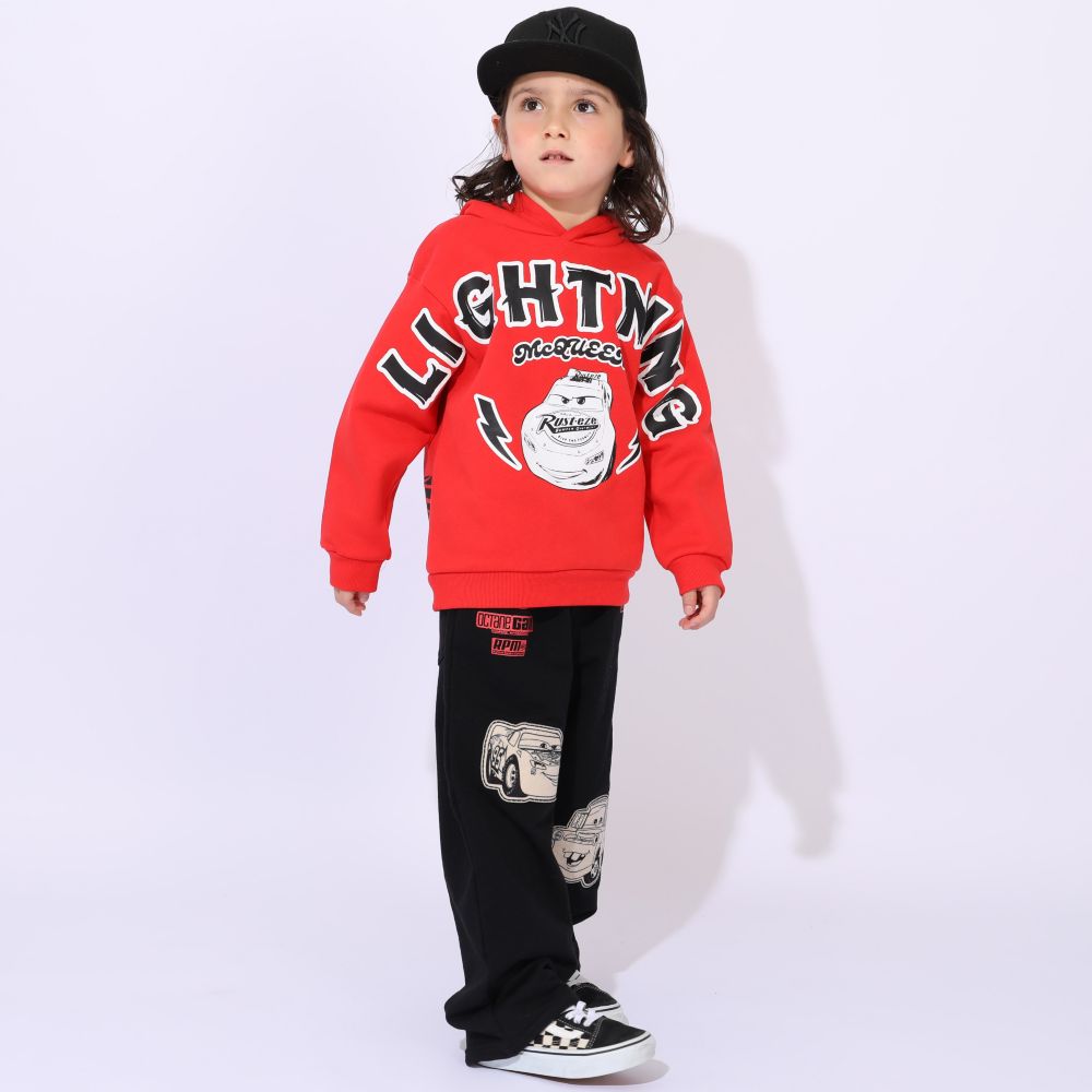 【ベビードール】カーズ 親子お揃い 裏起毛パーカー 0990K / ベビーサイズ キッズ トップス 長袖 プルオーバー フーディ 裏起毛 防寒 あったか リンクコーデ ペアルック 親子コーデ