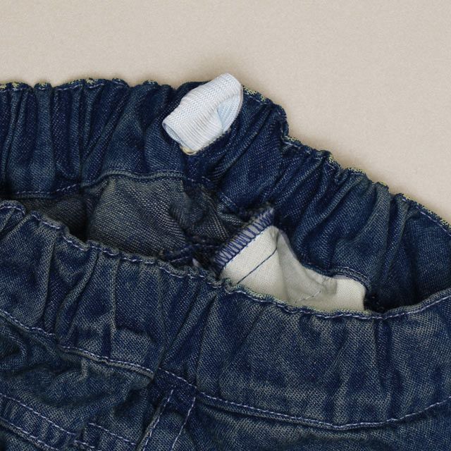 【ベビードール】トイ・ストーリー ストレートデニムロングパンツ 0991K / ベビーサイズ キッズ ボトムス 長ズボン デニム ジーパン ジーンズ ウエスト総ゴム ゴム穴付き ベルトループ フェイクボタン アップリケ