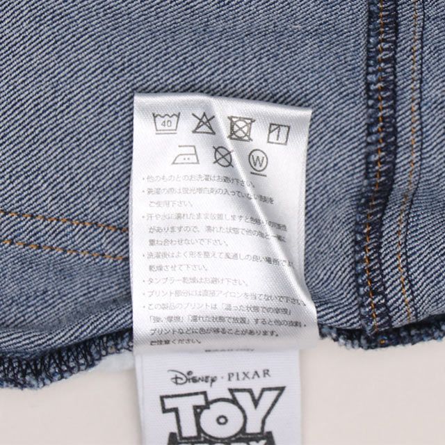 【ベビードール】トイ・ストーリー ストレートデニムロングパンツ 0991K / ベビーサイズ キッズ ボトムス 長ズボン デニム ジーパン ジーンズ ウエスト総ゴム ゴム穴付き ベルトループ フェイクボタン アップリケ