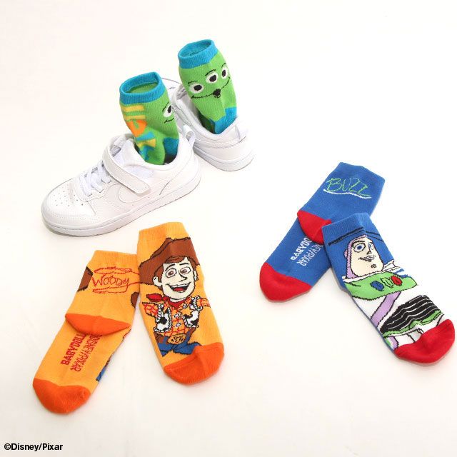 【ベビードール】トイ・ストーリー ソックスセット7090 / ウッディ バズ リトルグリーンメン ベビーサイズ キッズ 靴下 3足セット 3足組み 3点セット 10-13cm・13-16cm滑り止め付き