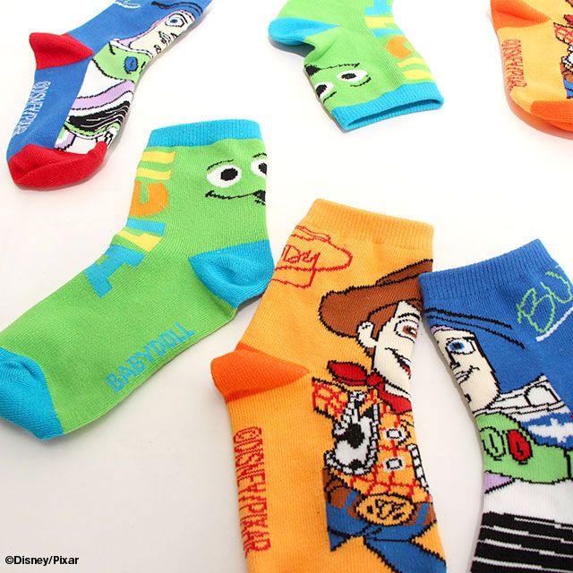 【ベビードール】トイ・ストーリー ソックスセット7090 / ウッディ バズ リトルグリーンメン ベビーサイズ キッズ 靴下 3足セット 3足組み 3点セット 10-13cm・13-16cm滑り止め付き