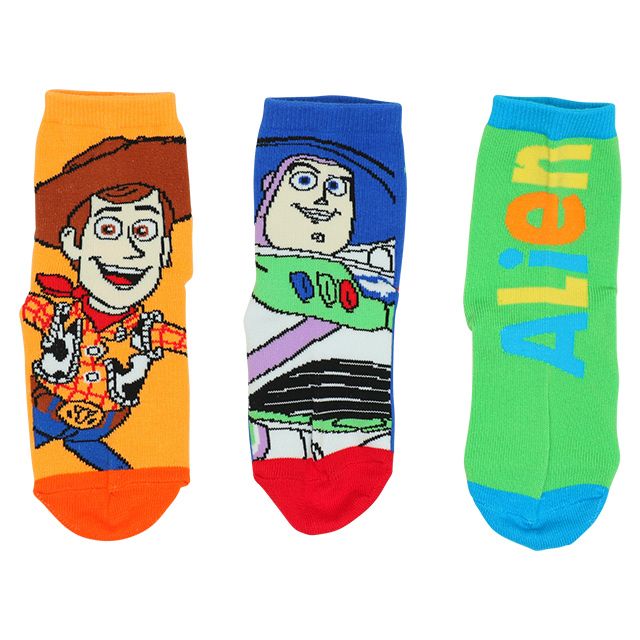 【ベビードール】トイ・ストーリー ソックスセット7090 / ウッディ バズ リトルグリーンメン ベビーサイズ キッズ 靴下 3足セット 3足組み 3点セット 10-13cm・13-16cm滑り止め付き