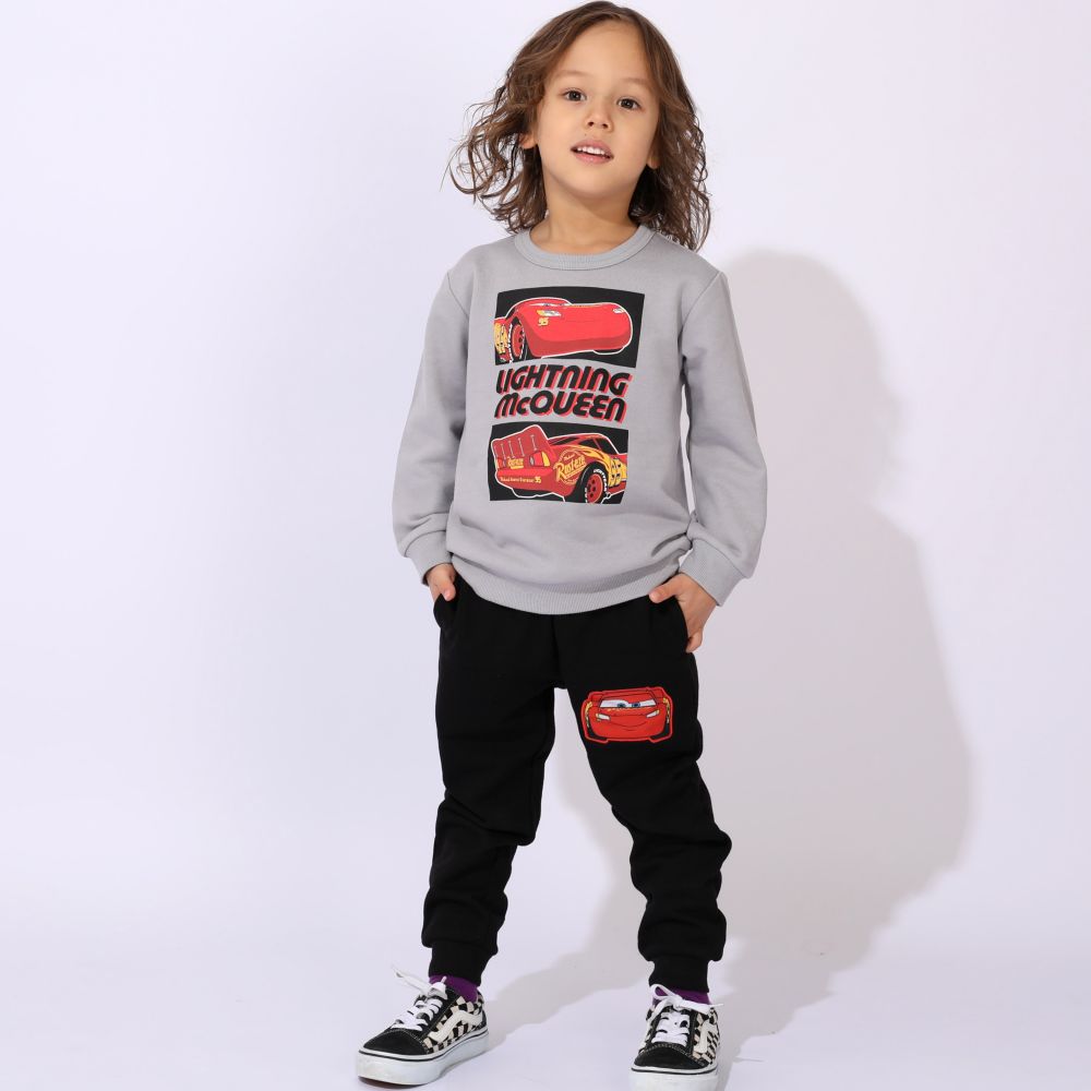 【ベビードール】カーズ キャラクター3点セット 1002K / ベビーサイズ キッズ 長袖 トップス ボトムス トレーナー ロンT 長袖Tシャツ ロングパンツ 長ズボン 春秋冬 福袋 セット商品 お得なセット オリジナルバッグ付き 3点セット トータルコーディネート