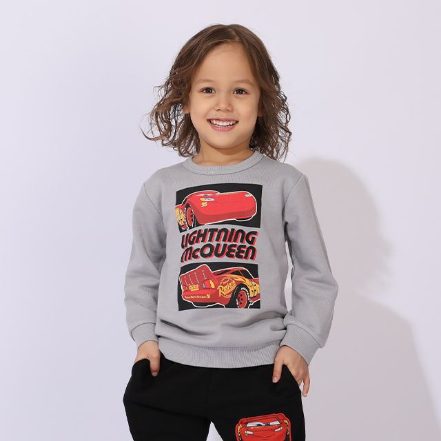 【ベビードール】カーズ キャラクター3点セット 1002K / ベビーサイズ キッズ 長袖 トップス ボトムス トレーナー ロンT 長袖Tシャツ ロングパンツ 長ズボン 春秋冬 福袋 セット商品 お得なセット オリジナルバッグ付き 3点セット トータルコーディネート