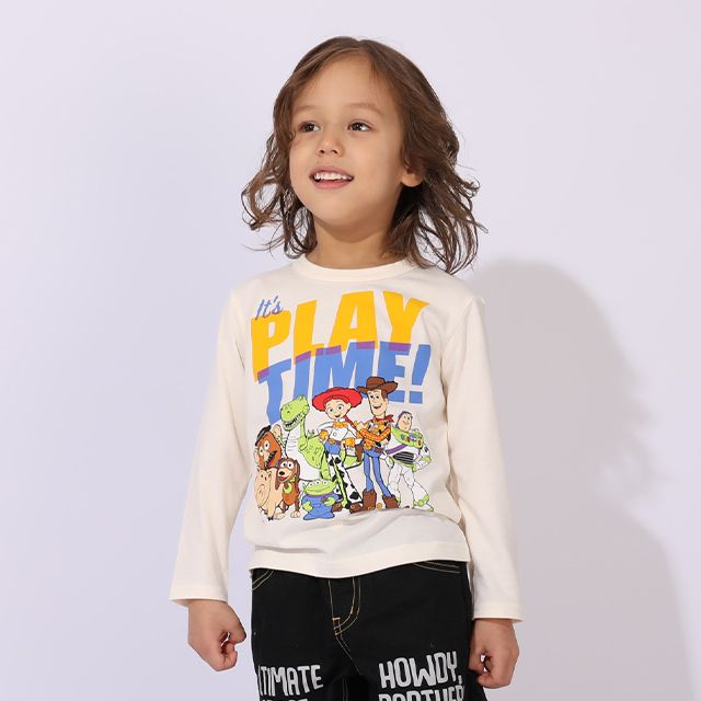 【ベビードール】トイ・ストーリー キャラクター3点セット 1003K / ベビーサイズ キッズ 長袖 トップス ボトムス トレーナー ロンT 長袖Tシャツ ロングパンツ 長ズボン セット商品 オリジナルバッグ付き 3点セット トータルコーディネート スリンキー