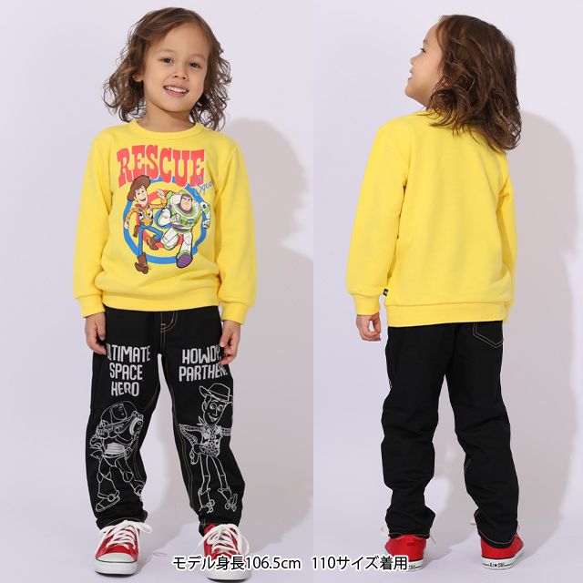 【ベビードール】トイ・ストーリー キャラクター3点セット 1003K / ベビーサイズ キッズ 長袖 トップス ボトムス トレーナー ロンT 長袖Tシャツ ロングパンツ 長ズボン セット商品 オリジナルバッグ付き 3点セット トータルコーディネート スリンキー