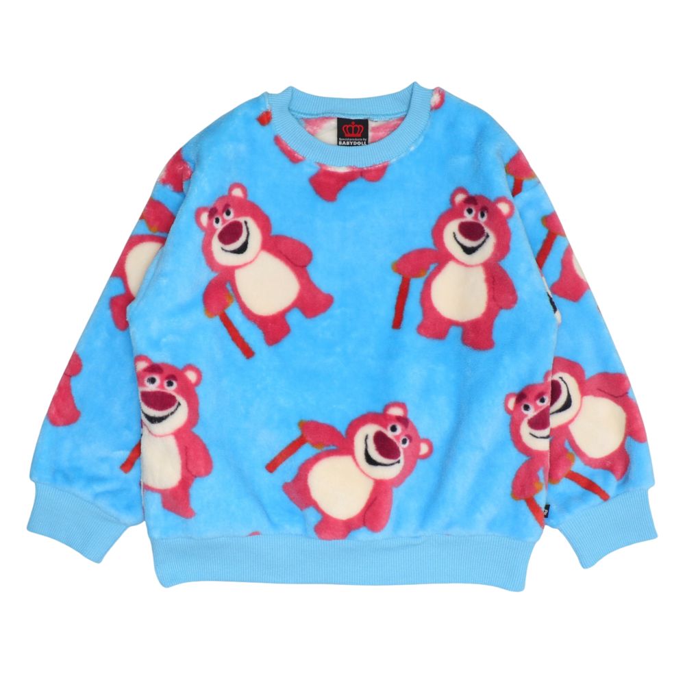 【ベビードール】ロッツォ ボア総柄トレーナー 1004K / ベビーサイズ キッズ トップス 長袖 プルオーバー クルーネック ボア もこもこ あったか かわいい 防寒