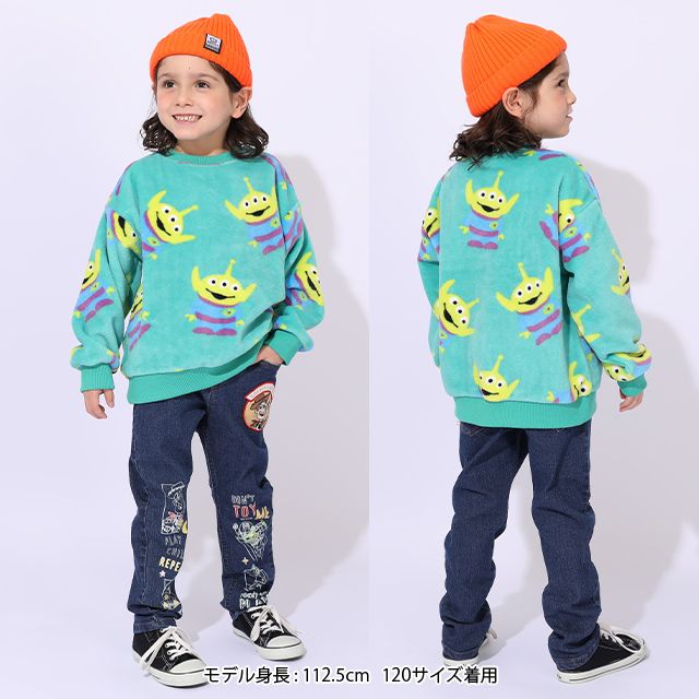 【ベビードール】ロッツォ ボア総柄トレーナー 1004K / ベビーサイズ キッズ トップス 長袖 プルオーバー クルーネック ボア もこもこ あったか かわいい 防寒