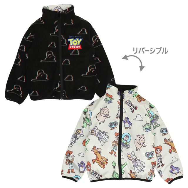 【ベビードール】トイ・ストーリー リバーシブルアウター 1005K / 2WAY ベビーサイズ キッズ トップス 中綿 アウター 長袖 羽織り もこもこ フリースジャケット ジャンパー フードなし
