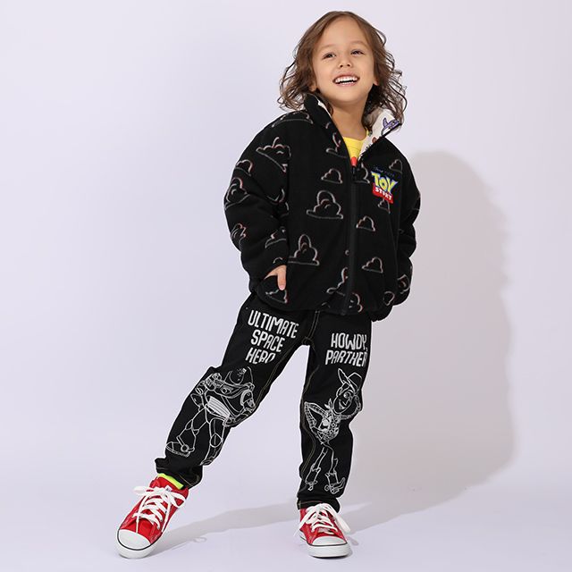 【ベビードール】トイ・ストーリー リバーシブルアウター 1005K / 2WAY ベビーサイズ キッズ トップス 中綿 アウター 長袖 羽織り もこもこ フリースジャケット ジャンパー フードなし