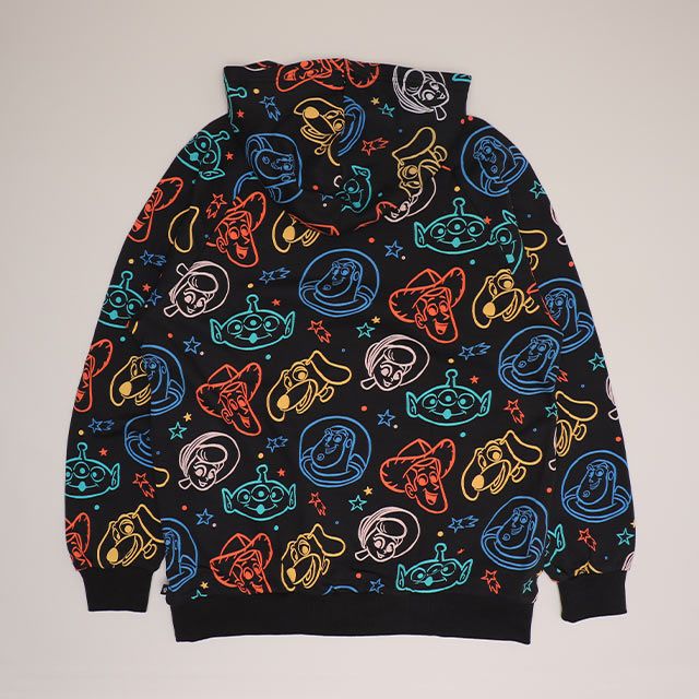 【ベビードール】トイ・ストーリー 親子お揃い 総柄切替パーカー 1006A / 大人 ユニセックス 男女兼用 トップス 長袖 プルオーバー フーディ ネオン リンクコーデ ペアルック 親子コーデ ウッディ バズ スリンキー リトルグリーンメン ボーピープ