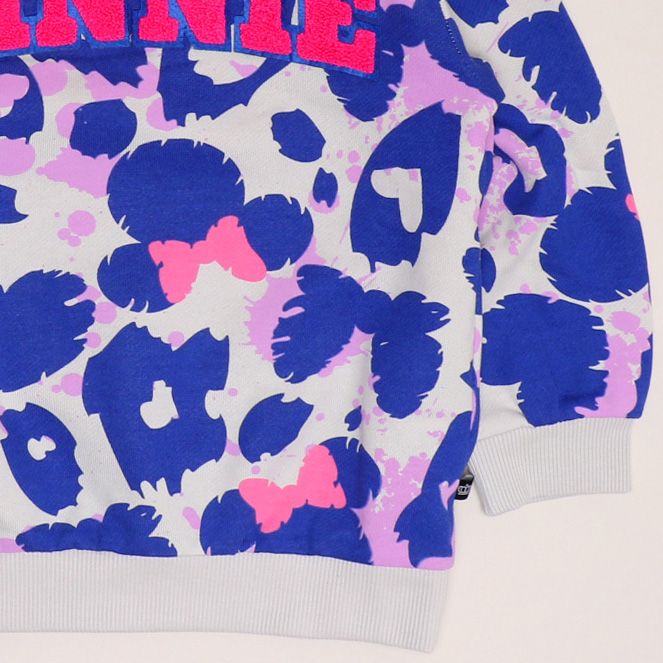 【ベビードール】ミニー 親子お揃い アニマル総柄パーカー 1008K / ベビーサイズ キッズ トップス 長袖 フーディ プルオーバー リンクコーデ ペアルック 親子コーデ スウェット 春秋冬