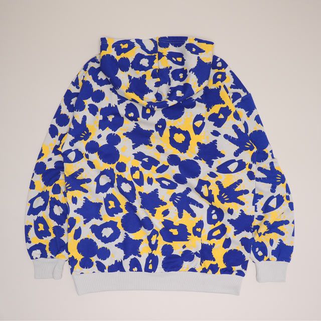 【ベビードール】ミッキー 親子お揃い アニマル総柄パーカー 1008A / 大人 ユニセックス 男女兼用 リンクコーデ ペアルック 親子コーデ トップス 長袖 フーディ プルオーバー スウェット 春秋冬