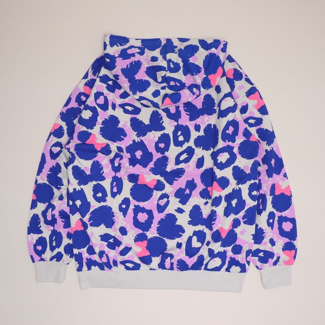 【ベビードール】ミニー 親子お揃い アニマル総柄パーカー 1008A / 大人 ユニセックス 男女兼用 リンクコーデ ペアルック 親子コーデ トップス 長袖 フーディ プルオーバー スウェット 春秋冬