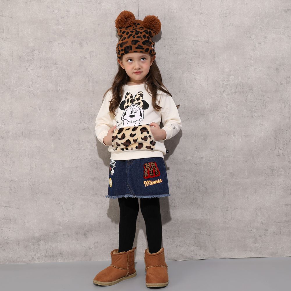 【ベビードール】ミニー 親子お揃い アニマル柄ボアポケット トレーナー 1009K / ベビーサイズ キッズ 長袖 スウェット ボア カンガルーポケット アニマル柄 リンクコーデ ペアルック 親子コーデ