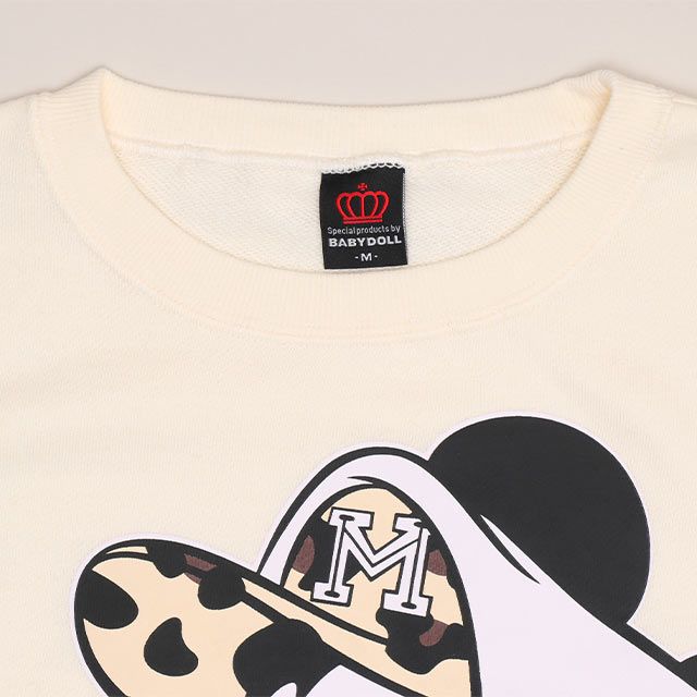 【ベビードール】ミッキー 親子お揃い アニマル柄ボアポケット トレーナー 1009A / 大人 ユニセックス 男女兼用 長袖 スウェット ボア カンガルーポケット アニマル柄 リンクコーデ ペアルック 親子コーデ