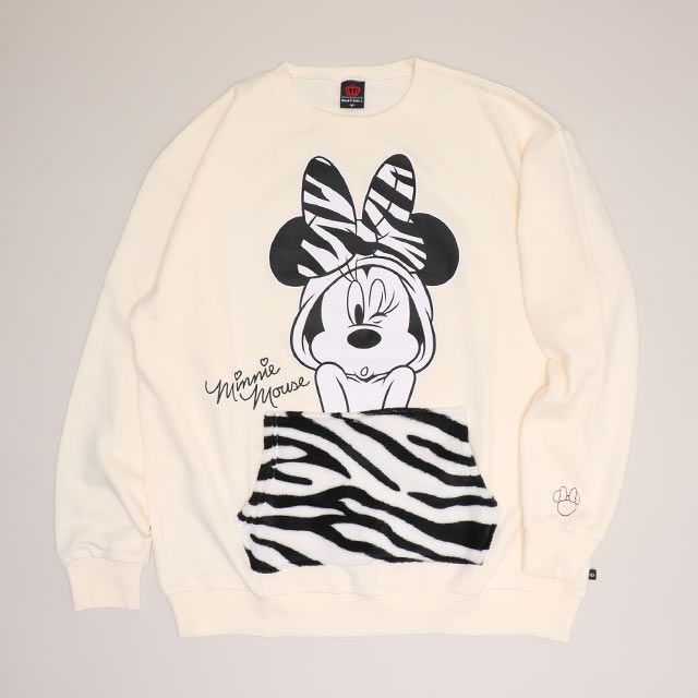 【ベビードール】ミニー 親子お揃い アニマル柄ボアポケット トレーナー 1009A / 大人 ユニセックス 男女兼用 長袖 スウェット ボア カンガルーポケット アニマル柄 リンクコーデ ペアルック 親子コーデ