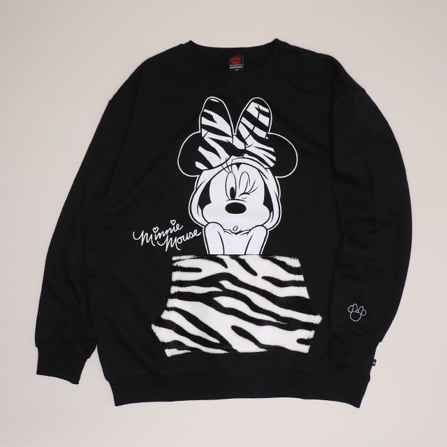 【ベビードール】ミニー 親子お揃い アニマル柄ボアポケット トレーナー 1009A / 大人 ユニセックス 男女兼用 長袖 スウェット ボア カンガルーポケット アニマル柄 リンクコーデ ペアルック 親子コーデ