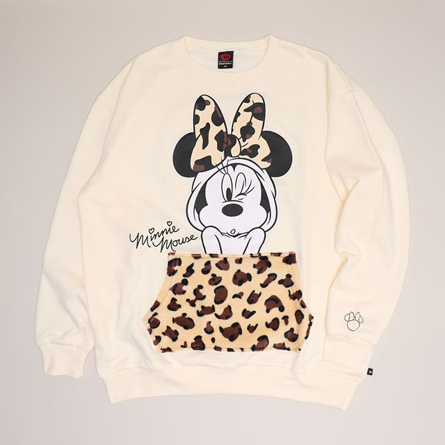 【ベビードール】ミニー 親子お揃い アニマル柄ボアポケット トレーナー 1009A / 大人 ユニセックス 男女兼用 長袖 スウェット ボア カンガルーポケット アニマル柄 リンクコーデ ペアルック 親子コーデ
