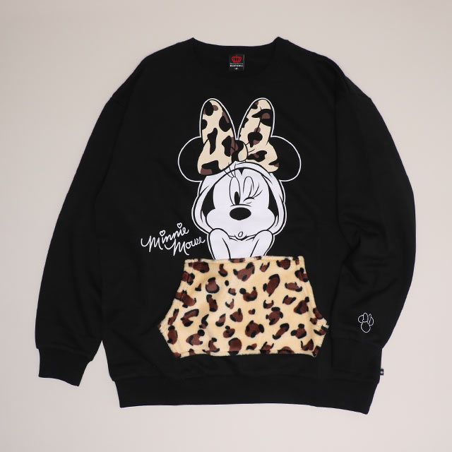 【ベビードール】ミニー 親子お揃い アニマル柄ボアポケット トレーナー 1009A / 大人 ユニセックス 男女兼用 長袖 スウェット ボア カンガルーポケット アニマル柄 リンクコーデ ペアルック 親子コーデ