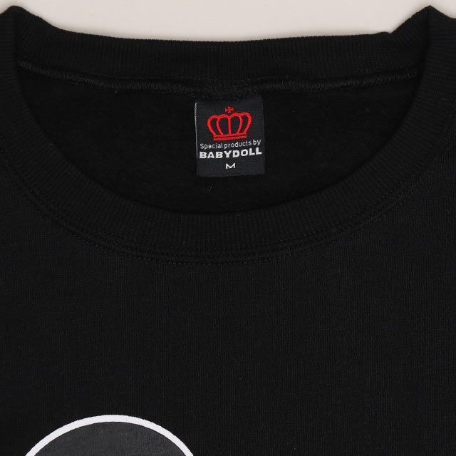 【ベビードール】ミッキー 親子お揃い ヒョウ柄裏起毛トレーナー 1014A / 大人 ユニセックス 男女兼用 長袖 裏起毛 アップリケ アニマル柄 リンクコーデ ペアルック 親子コーデ あったか 防寒