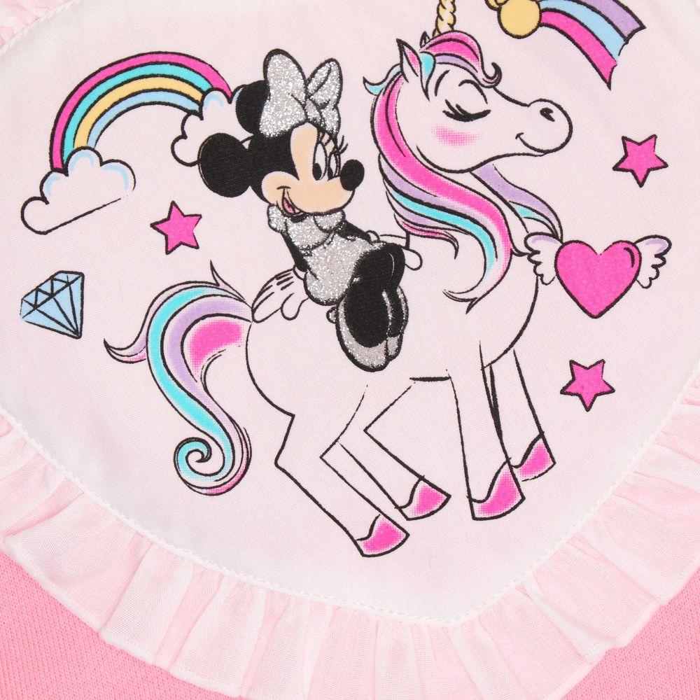 【ベビードール】ミニー ハートフリルトレーナー 1015K / ベビーサイズ キッズ トップス 長袖 スウェット フリル キラキラ ラメ ユニコーン ラブリー ガーリー