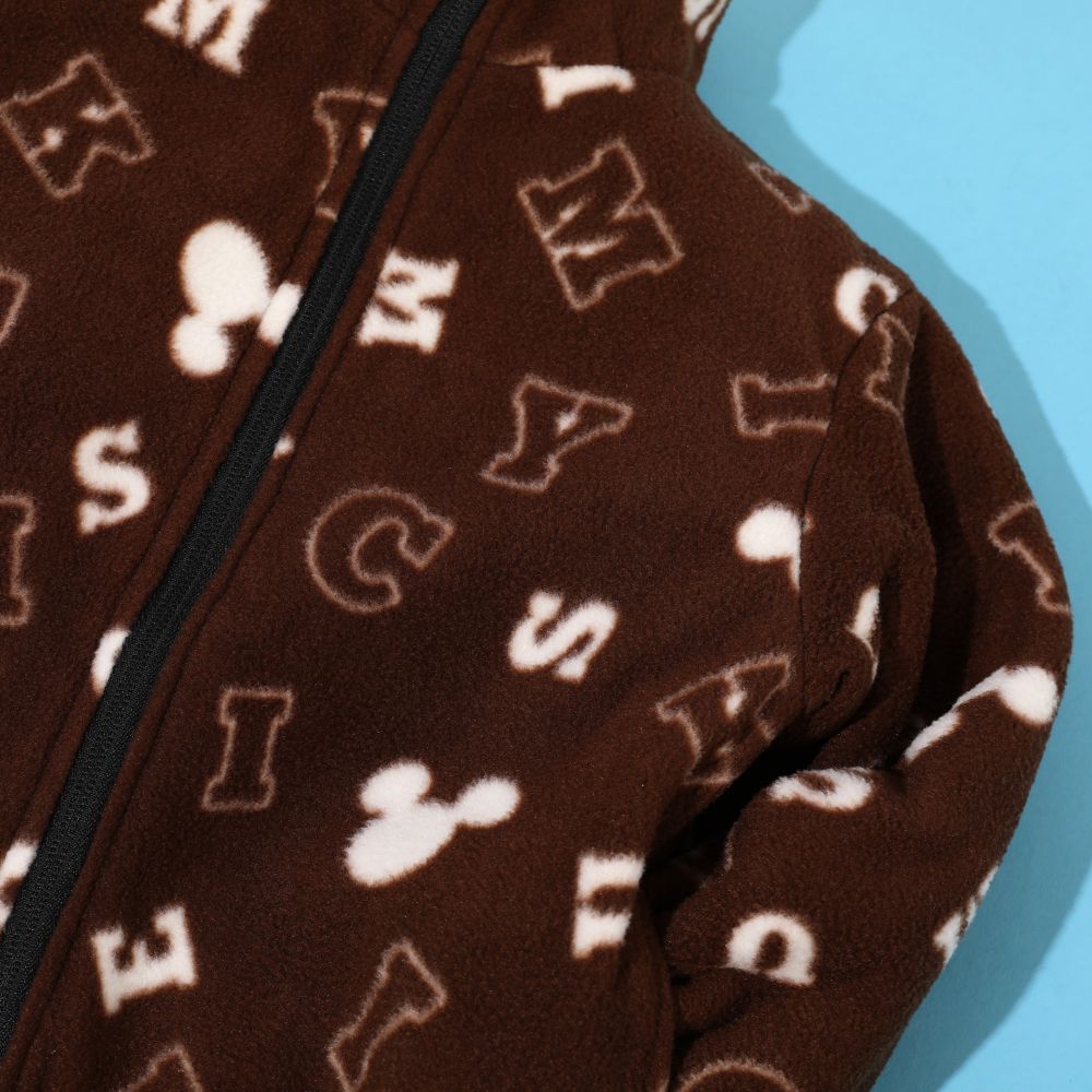 【ベビードール】ミッキー リバーシブルアウター 1016K / ベビーサイズ キッズ トップス 長袖 アウター 羽織り 上着 ブルゾン 中綿 フリース ボアアウター あったか 防寒 リバーシブル 2WEY プチプライス 秋冬