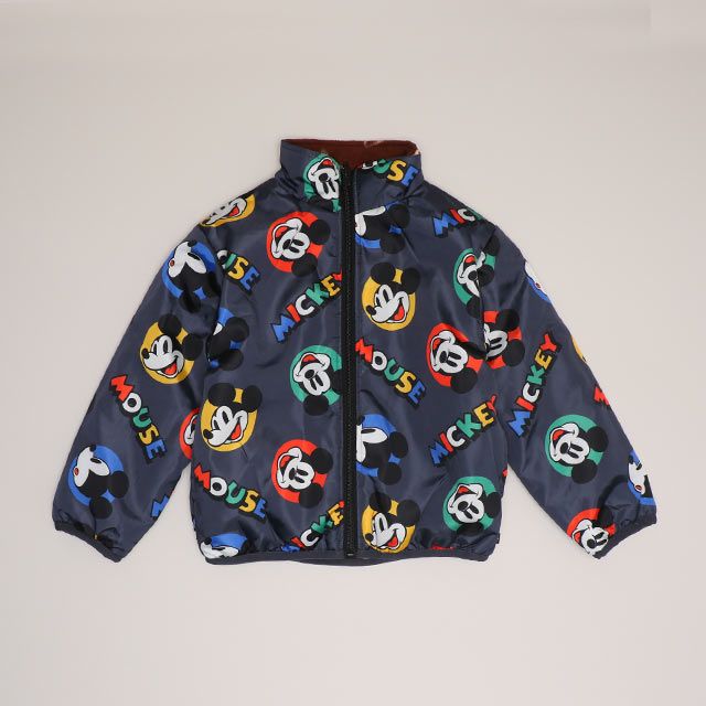 【ベビードール】ミッキー リバーシブルアウター 1016K / ベビーサイズ キッズ トップス 長袖 アウター 羽織り 上着 ブルゾン 中綿 フリース ボアアウター あったか 防寒 リバーシブル 2WEY プチプライス 秋冬