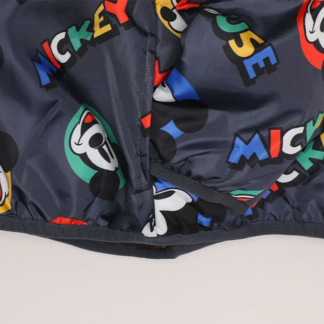 【ベビードール】ミッキー リバーシブルアウター 1016K / ベビーサイズ キッズ トップス 長袖 アウター 羽織り 上着 ブルゾン 中綿 フリース ボアアウター あったか 防寒 リバーシブル 2WEY プチプライス 秋冬