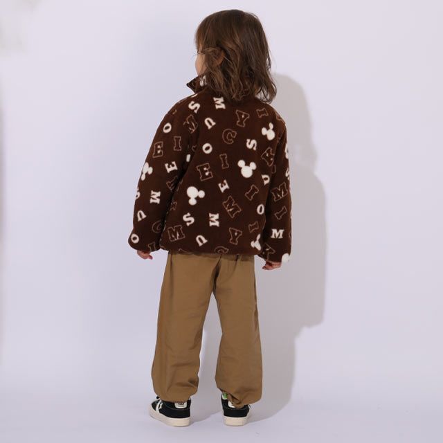 【ベビードール】ミッキー リバーシブルアウター 1016K / ベビーサイズ キッズ トップス 長袖 アウター 羽織り 上着 ブルゾン 中綿 フリース ボアアウター あったか 防寒 リバーシブル 2WEY プチプライス 秋冬