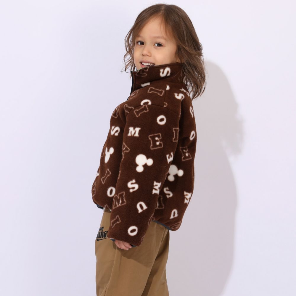 【ベビードール】ミッキー リバーシブルアウター 1016K / ベビーサイズ キッズ トップス 長袖 アウター 羽織り 上着 ブルゾン 中綿 フリース ボアアウター あったか 防寒 リバーシブル 2WEY プチプライス 秋冬