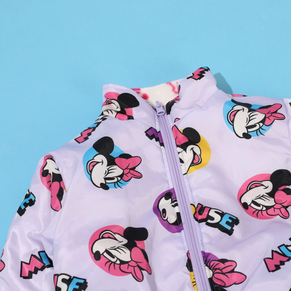 【ベビードール】ミニー リバーシブルアウター 1016K / ベビーサイズ キッズ トップス 長袖 アウター 羽織り 上着 ブルゾン 中綿 フリース ボアアウター あったか 防寒 リバーシブル 2WEY プチプライス 秋冬