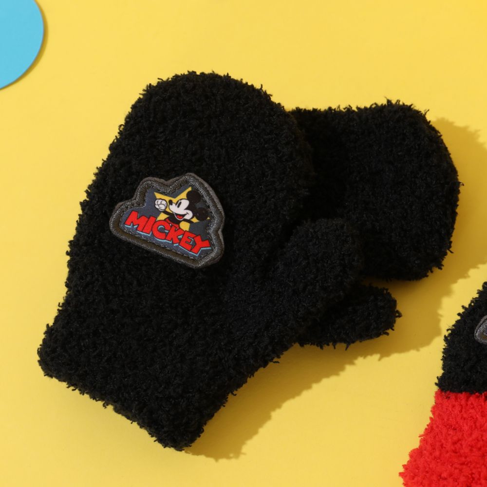 【ベビードール】ミッキー 手袋 1020 / キッズ 手袋 ミトン ５本指 マシュマロボア ふわふわ もこもこ あったか 防寒 雑貨 小物