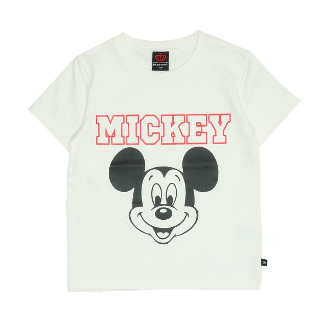 【ベビードール】ミッキー プチプラキャラクターセットアップ 1026K / ベビーサイズ キッズ トップス ボトムス 上下２点セット 半袖 半ズボン ハーフパンツ ウエスト総ゴム ゴム穴付き コーデセット 天竺素材