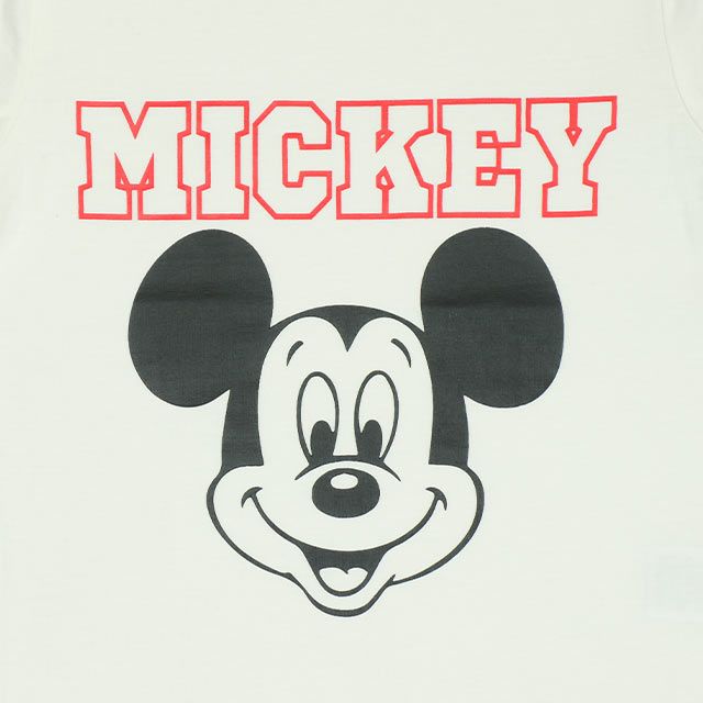 【ベビードール】ミッキー プチプラキャラクターセットアップ 1026K / ベビーサイズ キッズ トップス ボトムス 上下２点セット 半袖 半ズボン ハーフパンツ ウエスト総ゴム ゴム穴付き コーデセット 天竺素材