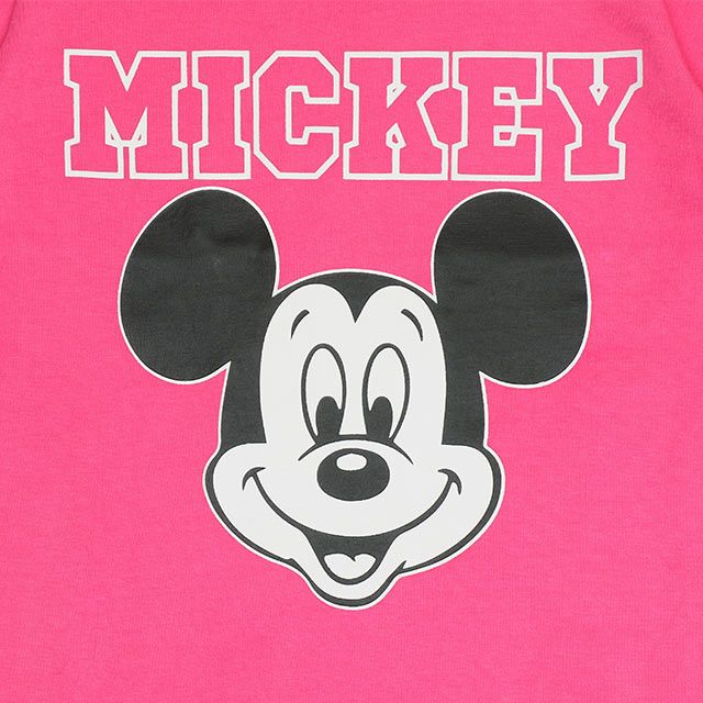 【ベビードール】ミッキー プチプラキャラクターセットアップ 1026K / ベビーサイズ キッズ トップス ボトムス 上下２点セット 半袖 半ズボン ハーフパンツ ウエスト総ゴム ゴム穴付き コーデセット 天竺素材