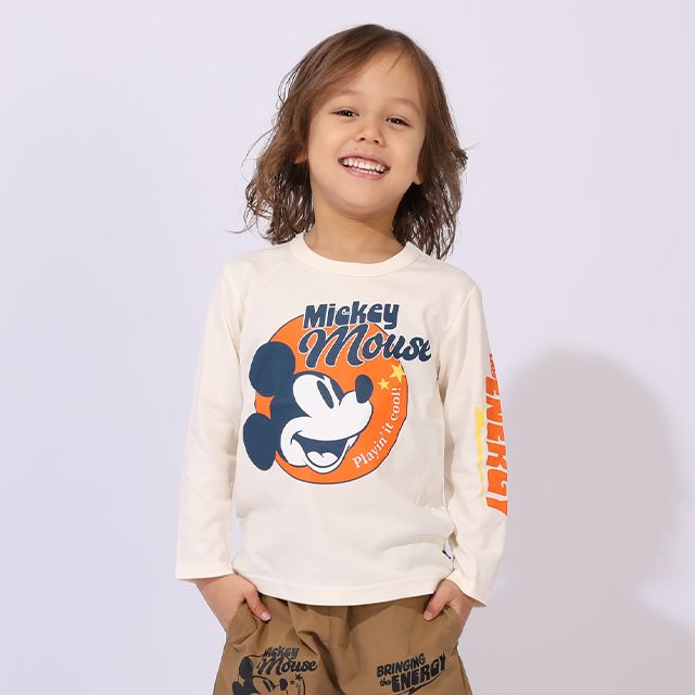 【ベビードール】ミッキー キャラクター3点セット 1028K / ベビーサイズ キッズ 長袖 トップス ボトムス トレーナー ロンT 長袖Tシャツ ロングパンツ 長ズボン 春秋冬 福袋 セット商品 お得なセット オリジナルバッグ付き 3点セット トータルコーディネート