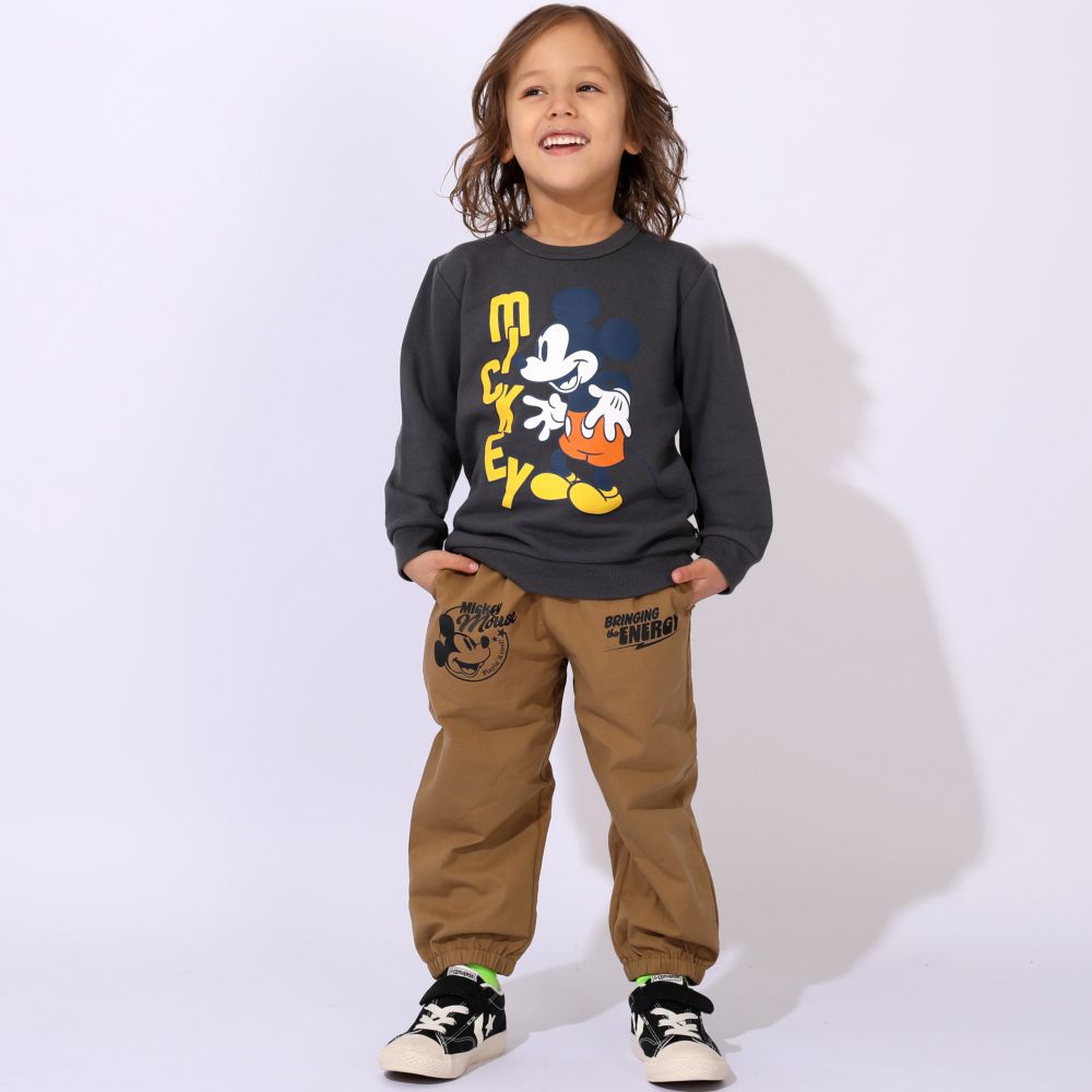 【ベビードール】ミッキー キャラクター3点セット 1028K / ベビーサイズ キッズ 長袖 トップス ボトムス トレーナー ロンT 長袖Tシャツ ロングパンツ 長ズボン 春秋冬 福袋 セット商品 お得なセット オリジナルバッグ付き 3点セット トータルコーディネート